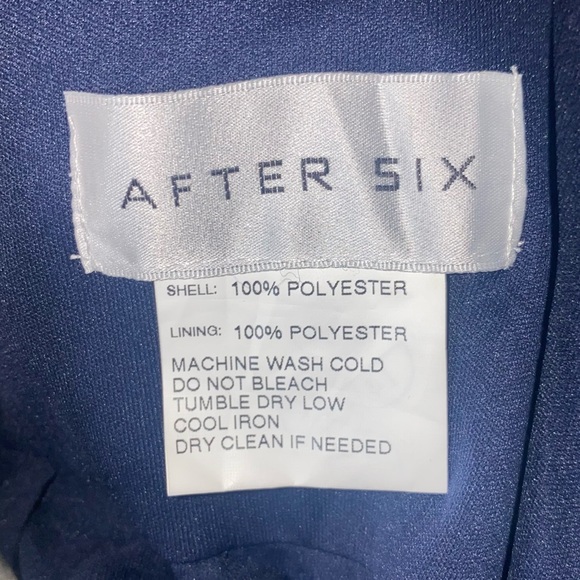 After Six NWT halter charmeuse midi bridesmaid dress size 8 midnight - Picture 12 of 13